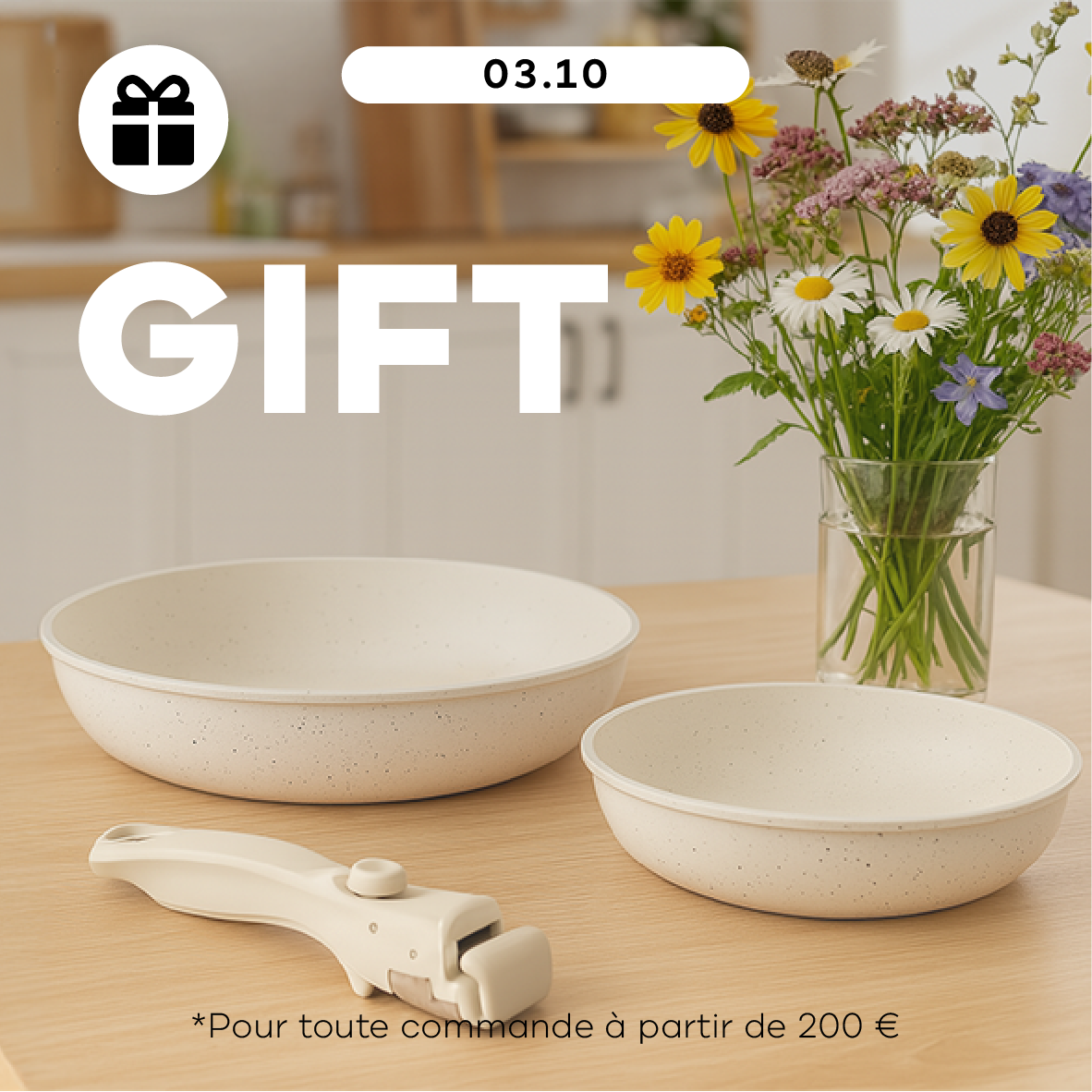 Set de poêles à frire de marque en cadeau !