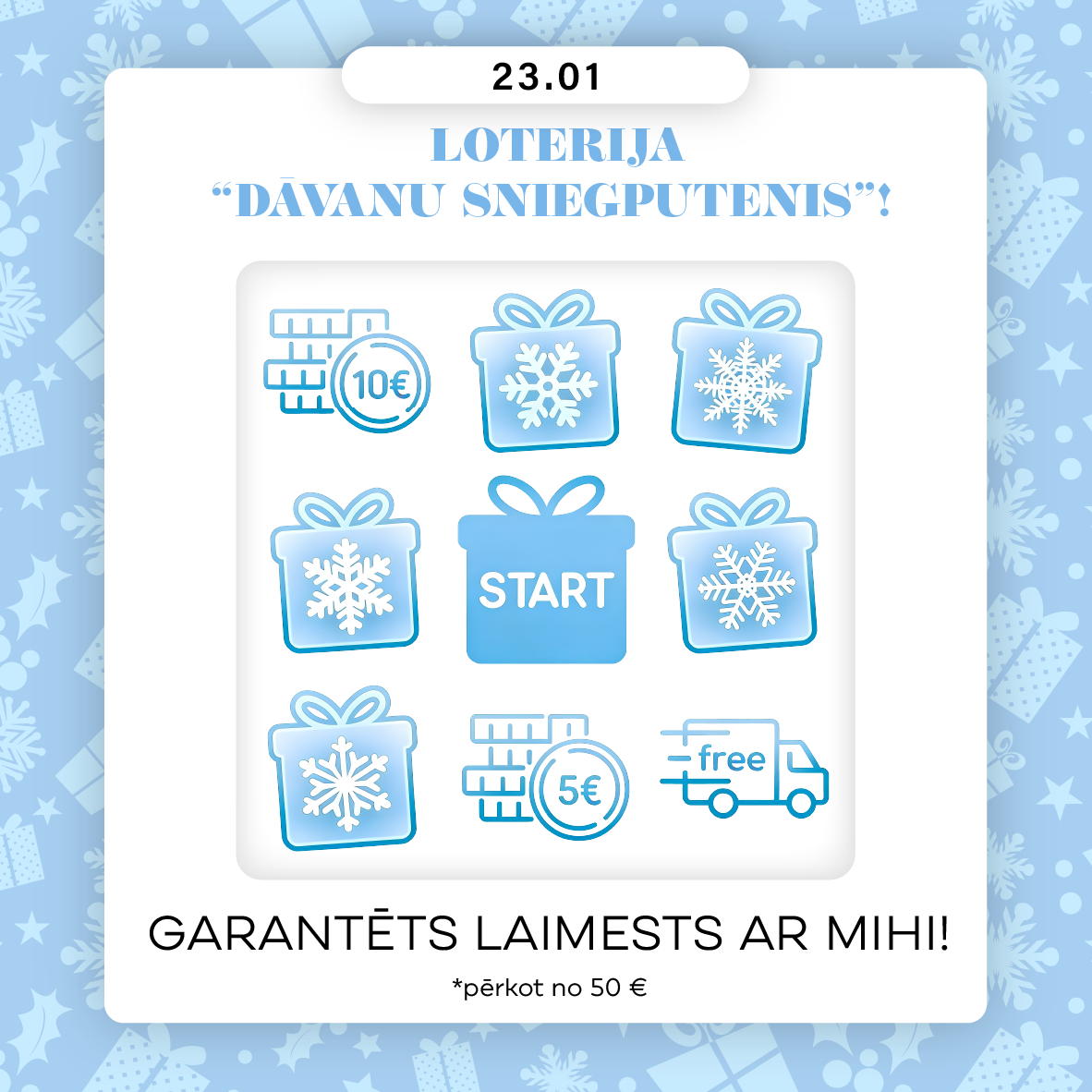 Loterija “Dāvanu sniegputenis”
